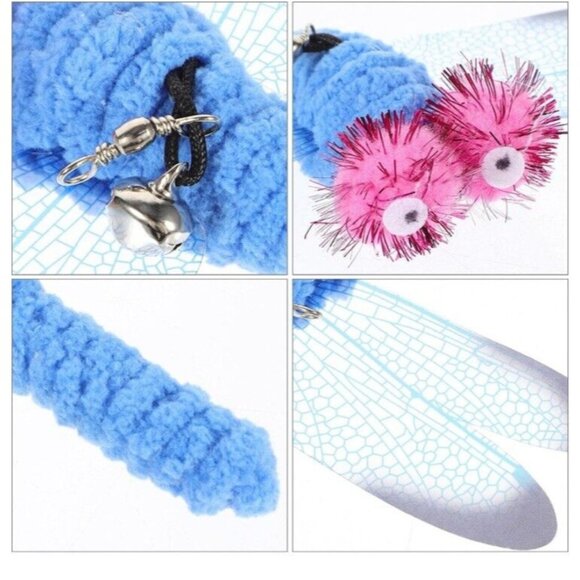 5pc Replacement Dragonfly Toy Interactive For Cats & Kittens For Toy Wands New - Picture 4 of 7